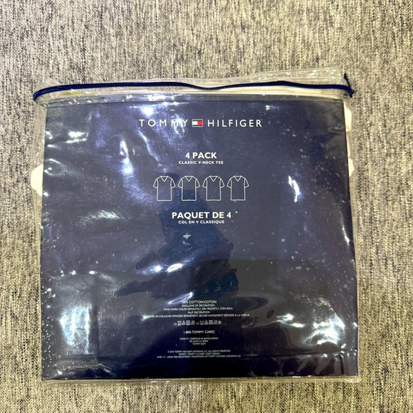 Tommy Hilfiger 3 Plain White V-Neck T-Shirts - Picture 2 of 2